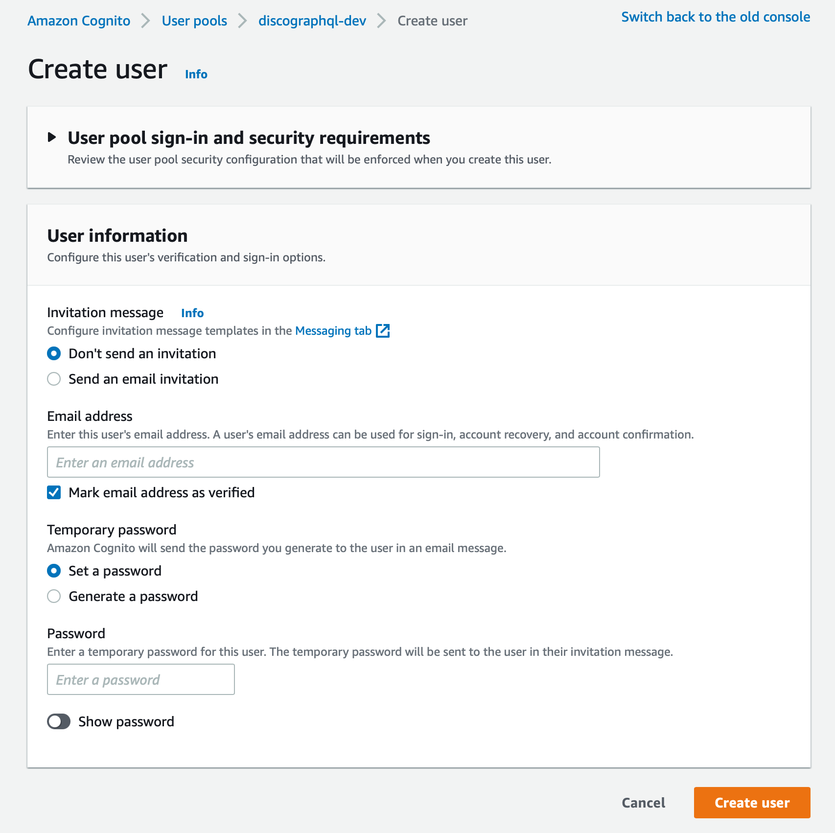 Create User